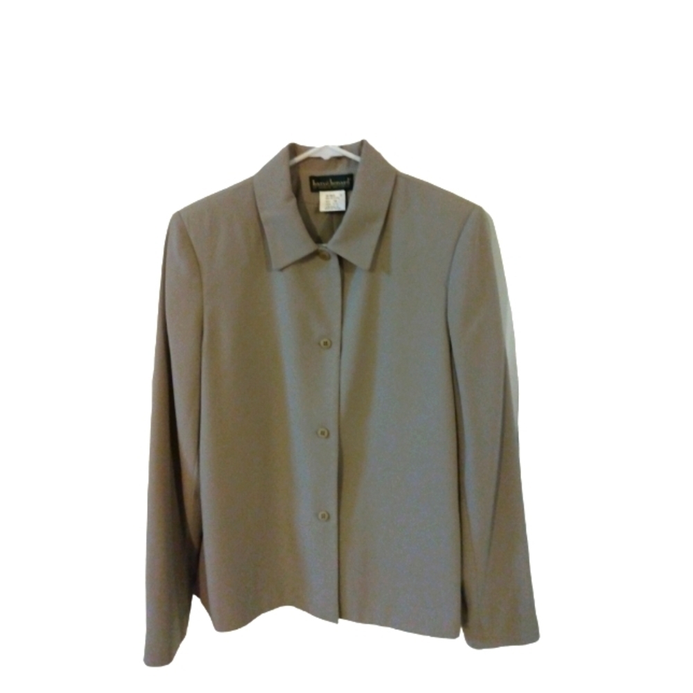 Retro Suit Blazer Harve Bernard Collections Light Olive Green Long Sleeve Sz 10